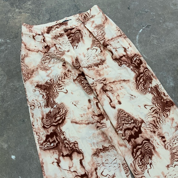 NWT MARBLE PRINT RELAXED WIDE LEG TROUSERS SIZE 12 - OBO - Picture 9 of 10
